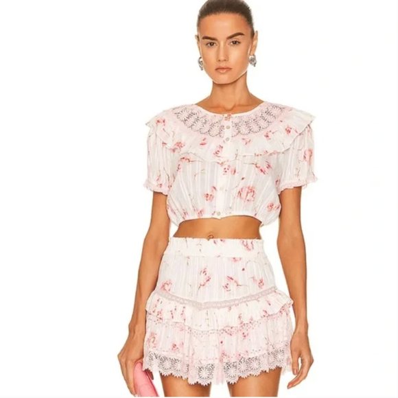 LoveShackFancy Elania Crop Top - Picture 2 of 16